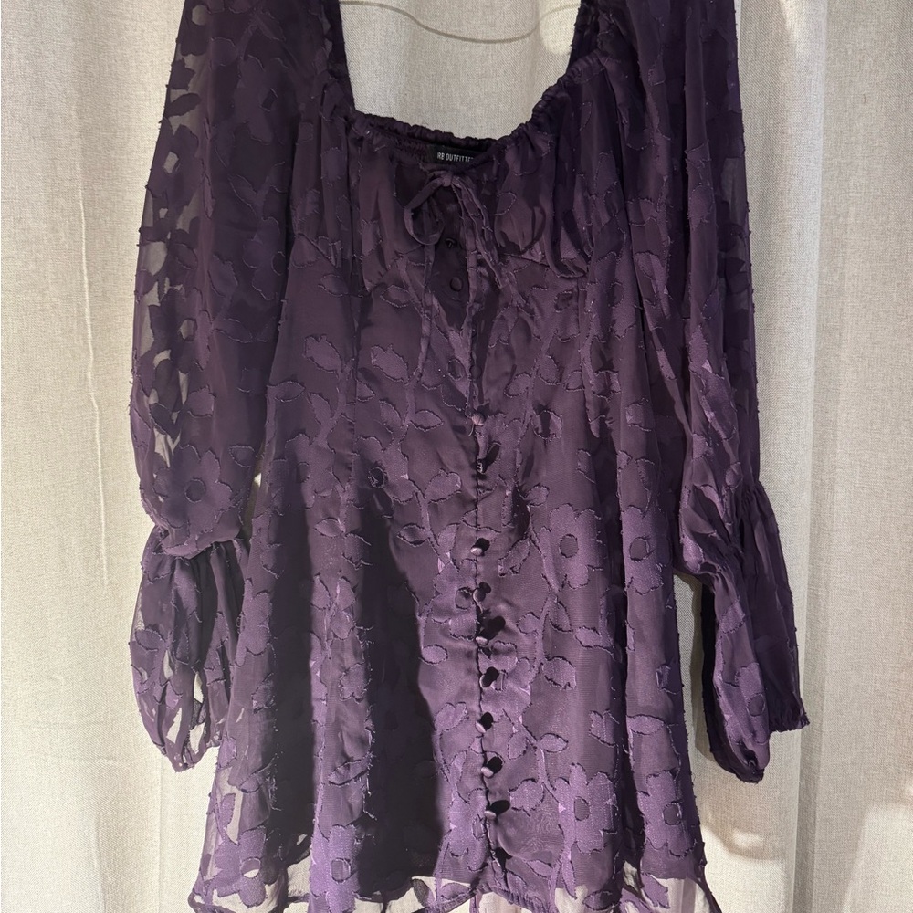 Urban Outfitters  Purple Floral Women's Blouse